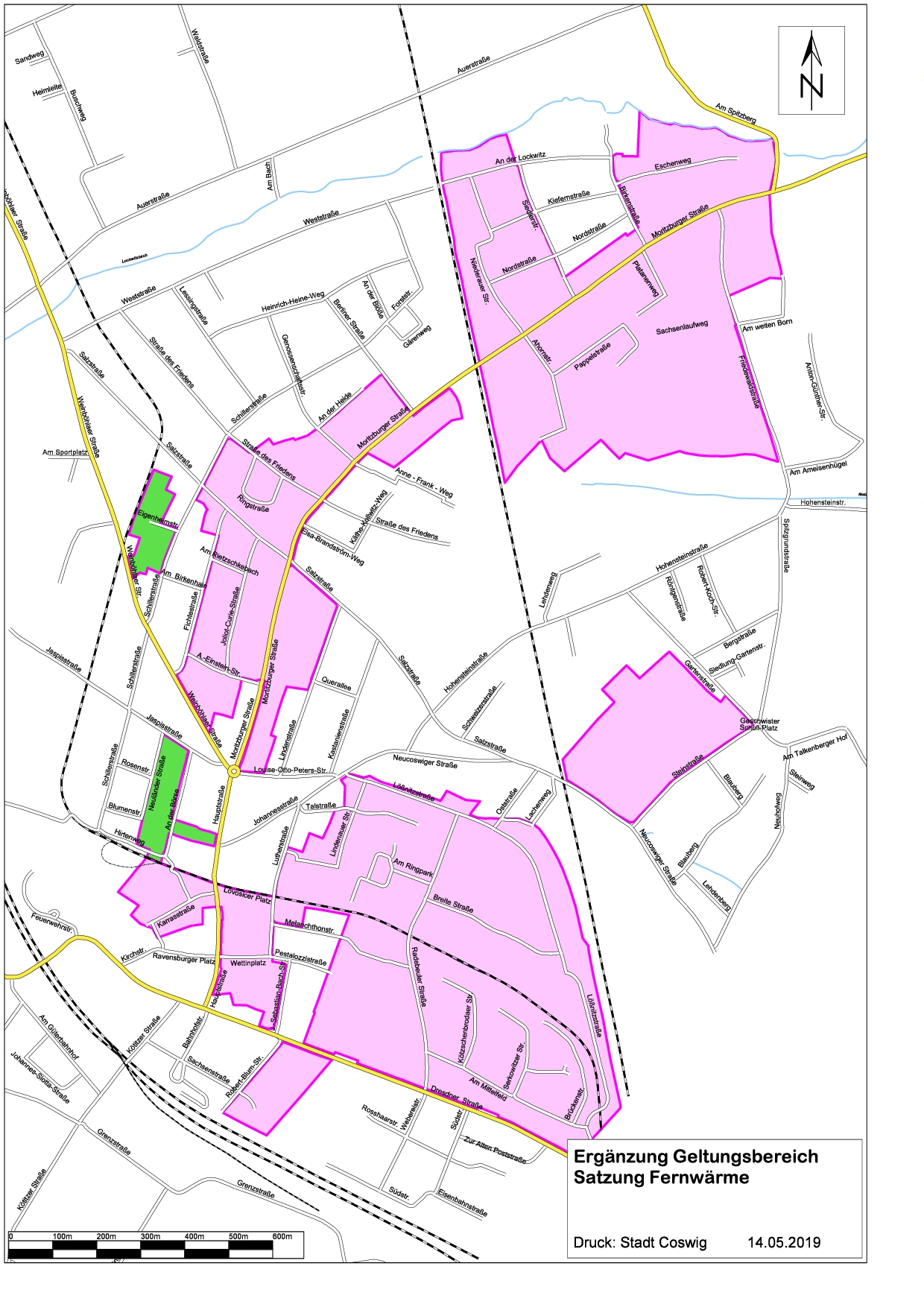 Geltungsbereich der Fernwärmeregelung in Coswig